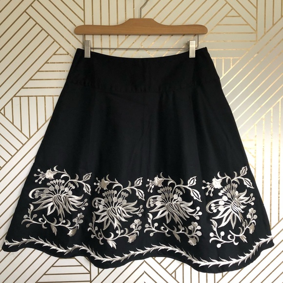 White House Black Market Dresses & Skirts - White House Black Market A line embroidered skirt